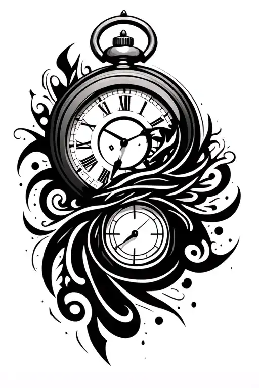 Sa80 Compas Pocket Watch Black