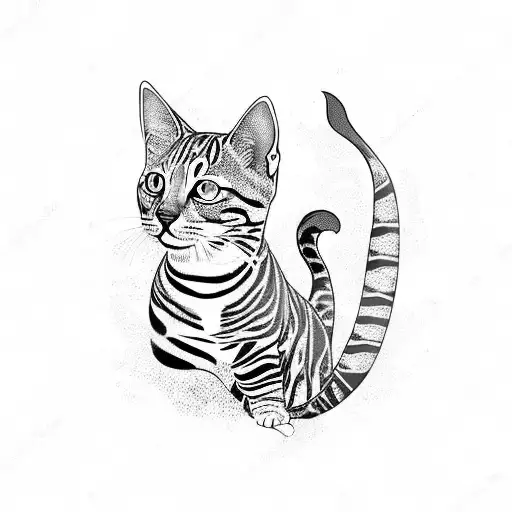 Bengal Cat With Mermaid