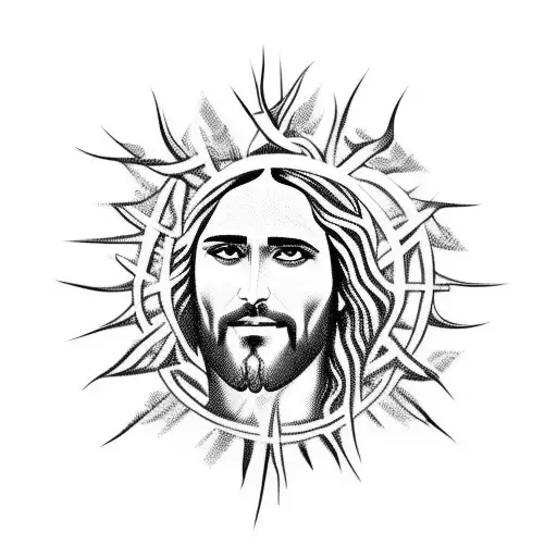 Jesus Lettering With A Crown Of Thorns Sitting On Top