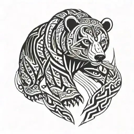 Bear In Arm Tattoo Design