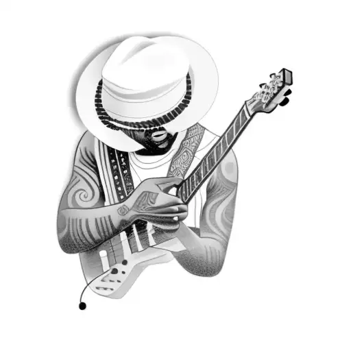 A Black Man Playing A Guitar