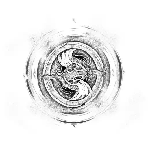 Fire And Ice Dragon With Yin Yang Galaxy Orb