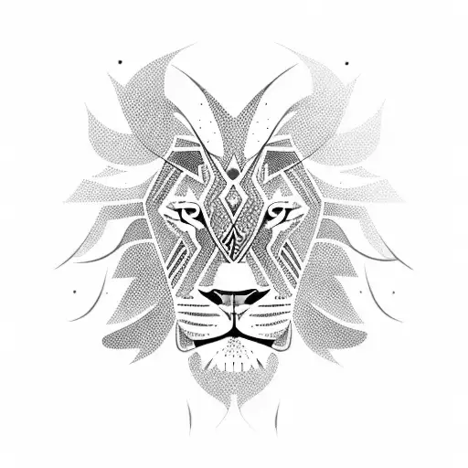 Black Lines With Lions Incorporated In It