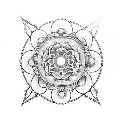 Intricate Mandala Dream Catcher With Hidden Rose Petals Within The Design