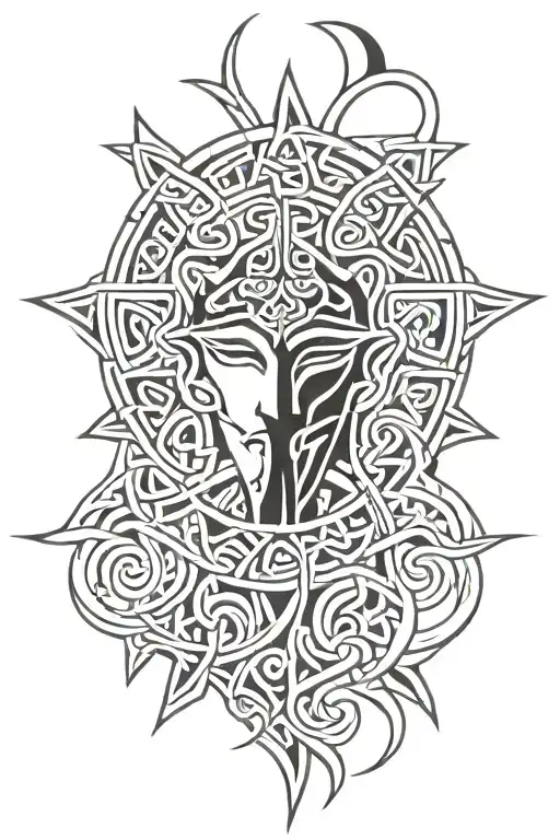 Celtic Warrior Shoulder Tattoo Design