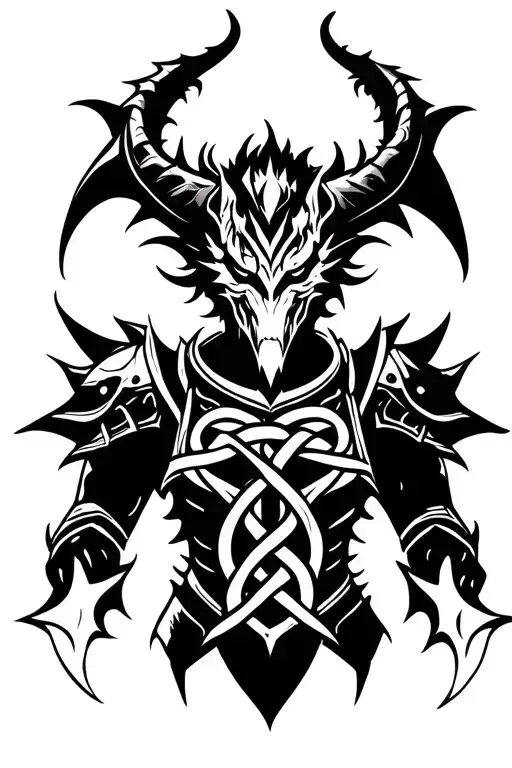 Demon On Armor Featuring Trinity Knot