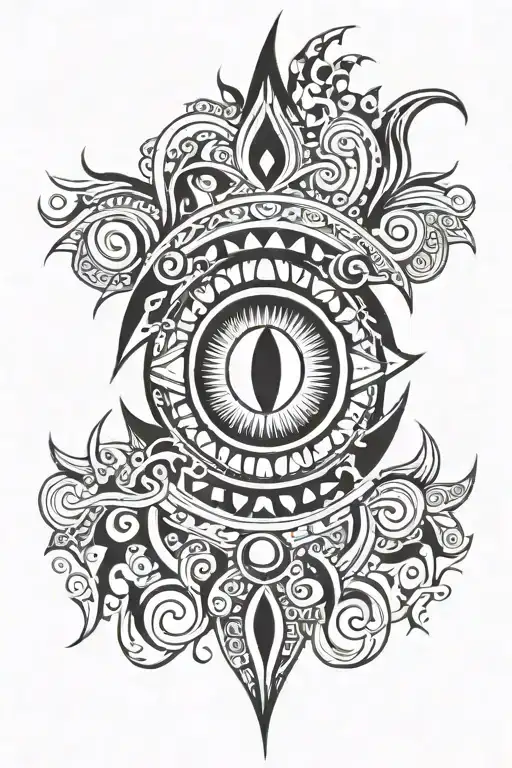 Tribal Fire In The Middle Of Fire Eye