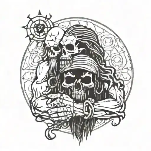 Aghori With Skull In Hand Holding Each Other Hand Holding