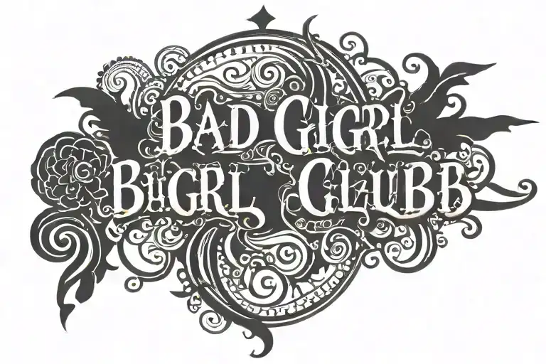 Bad Girl Club Inscription In Gothic Font