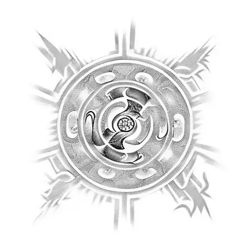 A Combination Of Naruto Shippuuden And Tai Chi Symbols