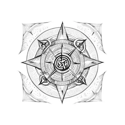 Nordic Pattern Style Leg Sleeve With Yggdrasil And Nordic Compass