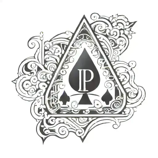 Ace Of Spades With The Letters P C And R Hidden Inside The Card