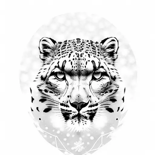 Snow Leopard On The Mountain