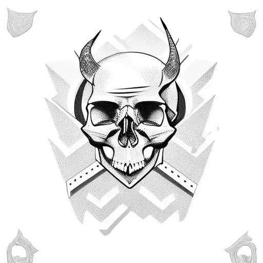 Skull With Letter E