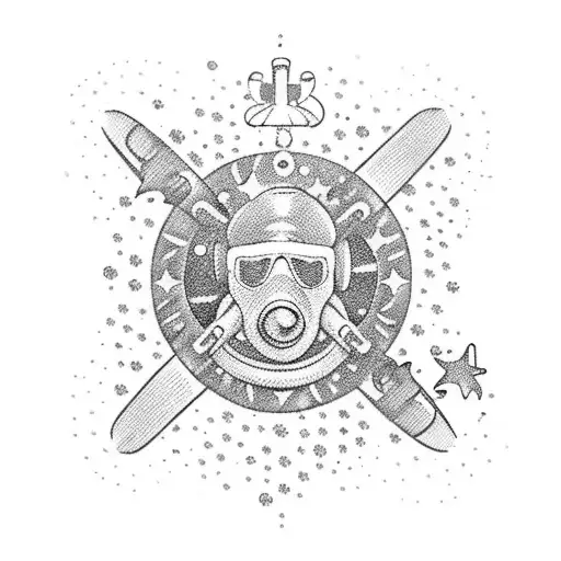 A Scuba Diver Diving Into An Ocean Of Stars