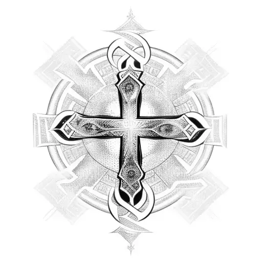 Christian Cross Of Gothic Style