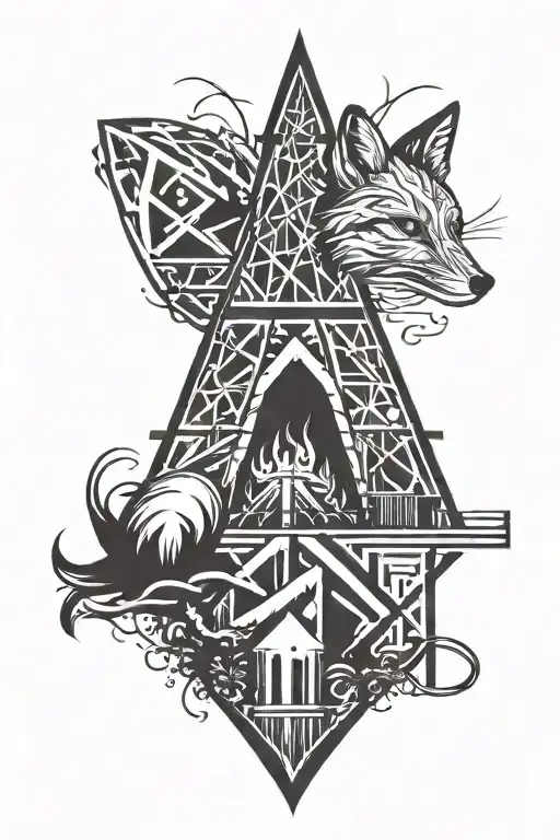 Fire Tower With Fox Looking