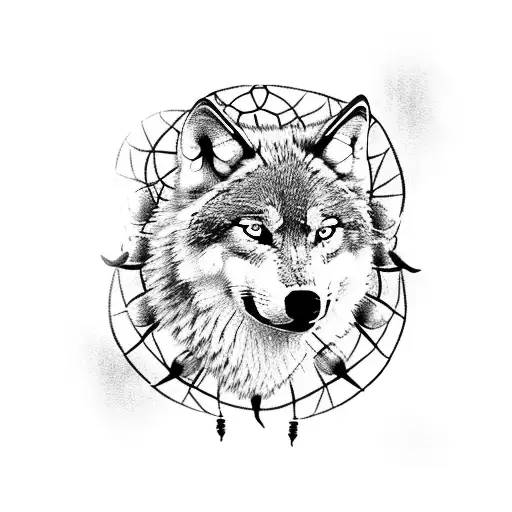 Wolf Inside A Dream Catcher