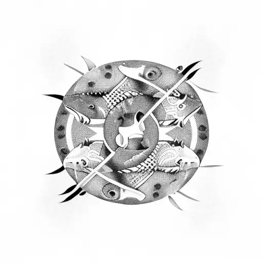 Yin And Yang With Whale Sharko Ans Zebra Shark