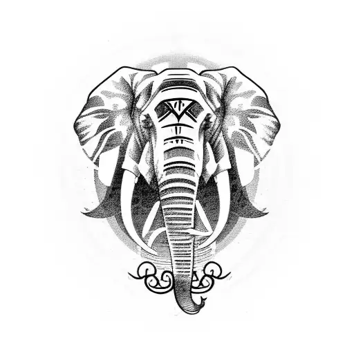 Elephant Face Soundounder With Sunflowers And Rosess