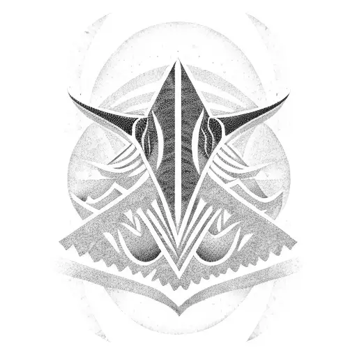 Ocean Waves And Shark Teeth Tribal