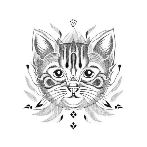 Bad Kitty Lettering With Lotus Flower