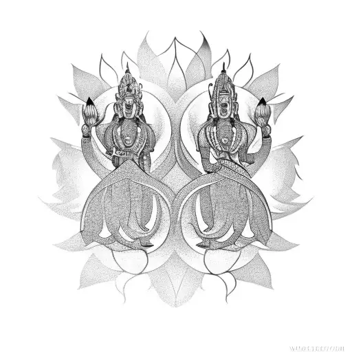 Lotus And Lord Vishnu Forearm