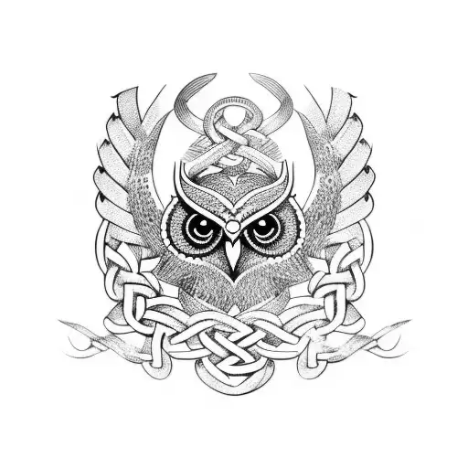 Viking Owl Knotwork