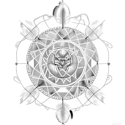 Gye Nyame With Native American Dream Catcher