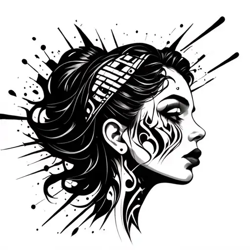 Female Head Breaking With Space