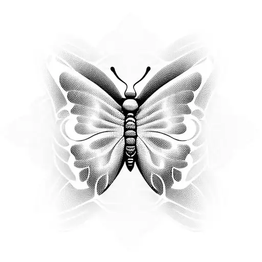 Butterfly Flying Around Flower With Celtic Swirl