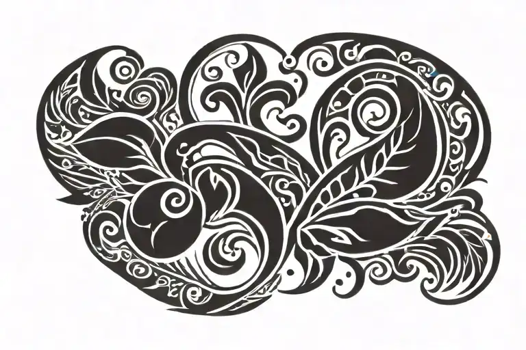 Traditional Maori Tattoo Involes The Word Ivy