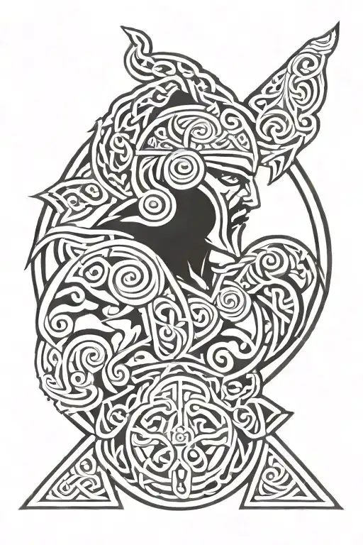 Celtic Warrior Basic Tattoo Design