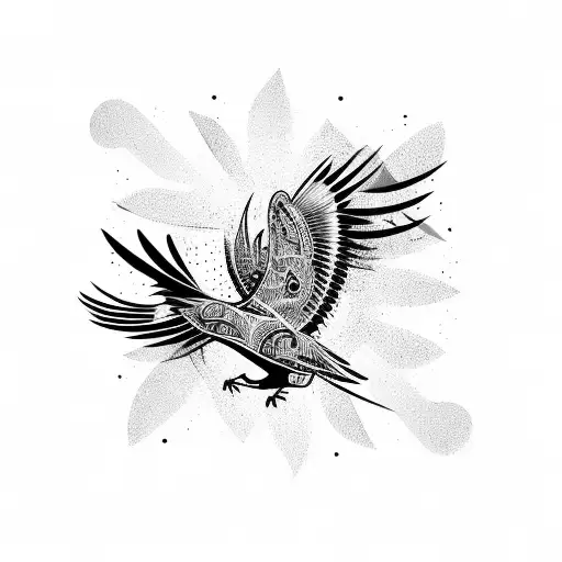 Tribal With A Crow Inside