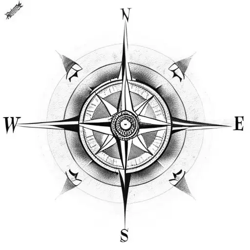 Compass With Wolf