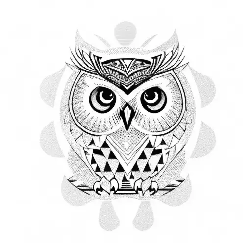 Owl With Background Geo