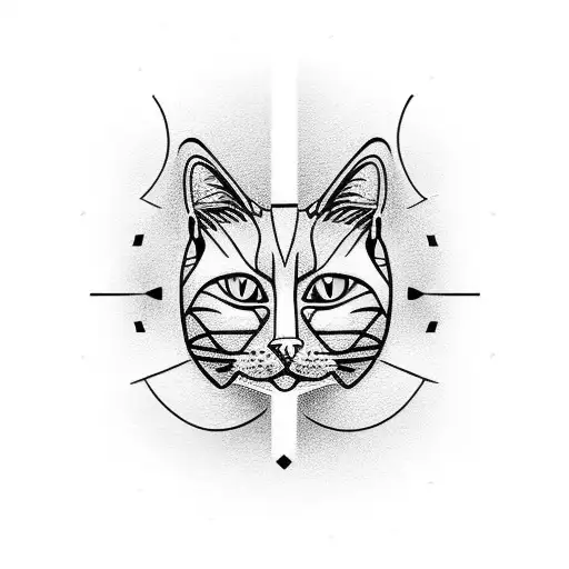 Single Line Tuxedo Cat