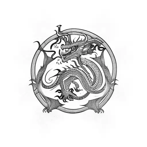 A Dragon And A Triskele For Arm