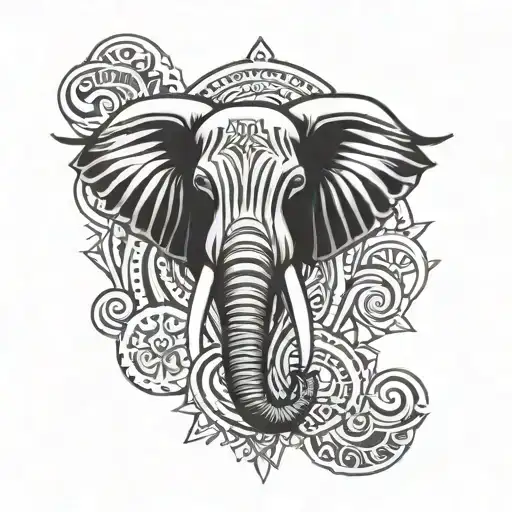 African Tribal Elephant Head
