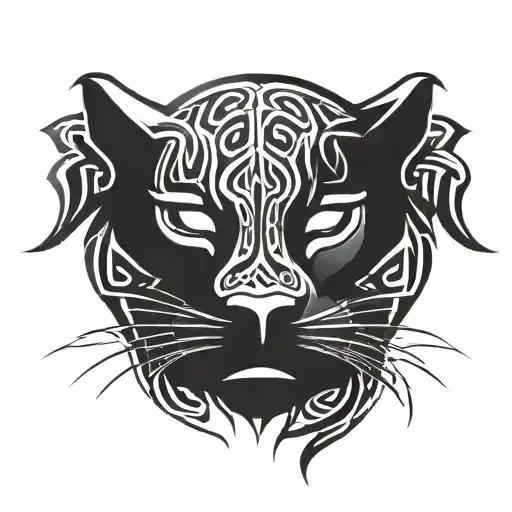 Celtic Knot Black Panther Face