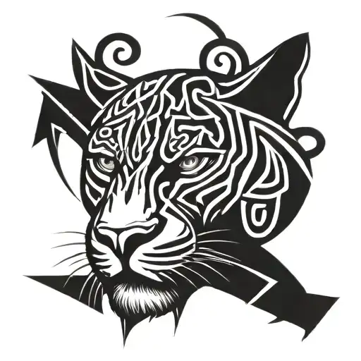 Celtic Knot Black Panther Head