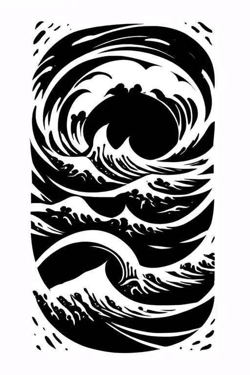 Wave And Travel Minimal Tatto