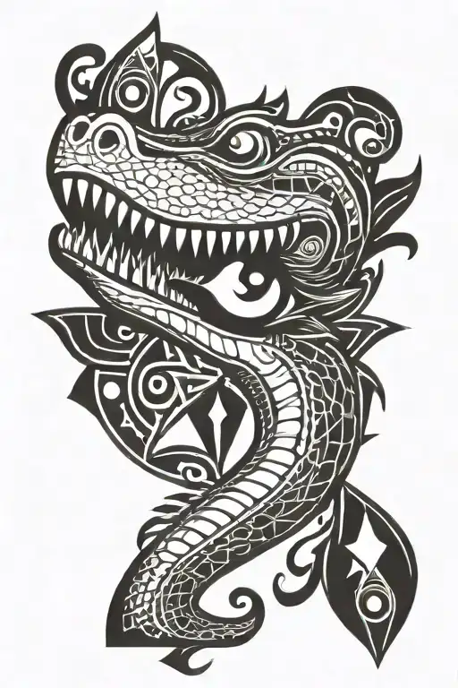 One Eye Of Crocodile In A Ace Of Spades Card