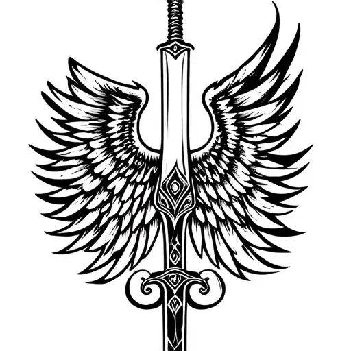 Wings Wide Open Attached To Sword