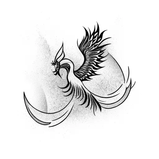 Woman Transform To A Phoenix