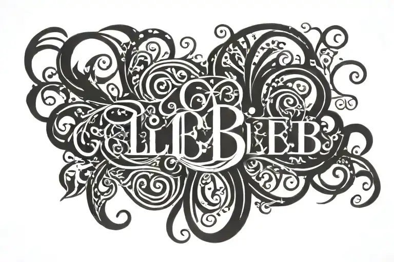 The Name Gleb In A Beautiful Font With Monograms