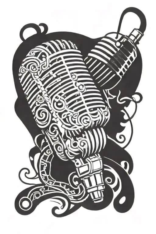 Microphone And Music Notes Forming