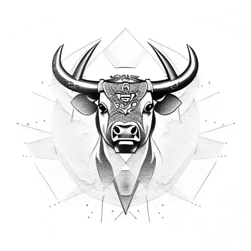 Half Bull Face And Axe