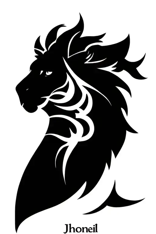 Leo Zodiac Symbol Overlaying Name Jhoneil