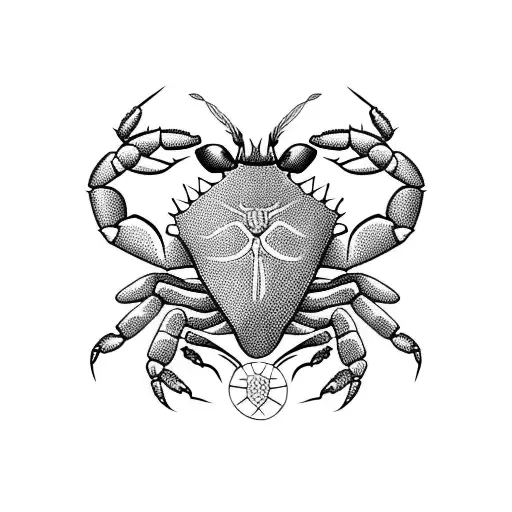 Crab Decorated With A Viking Tree Of Life